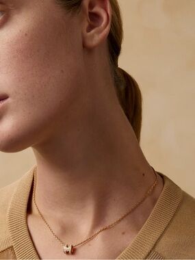 Authentic Exquisite Hermes Mini Pop H Rose Gold Necklace Marron Glacé